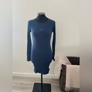 Wild Fable Navy Long Sleeve Dress with Butterfly Accent